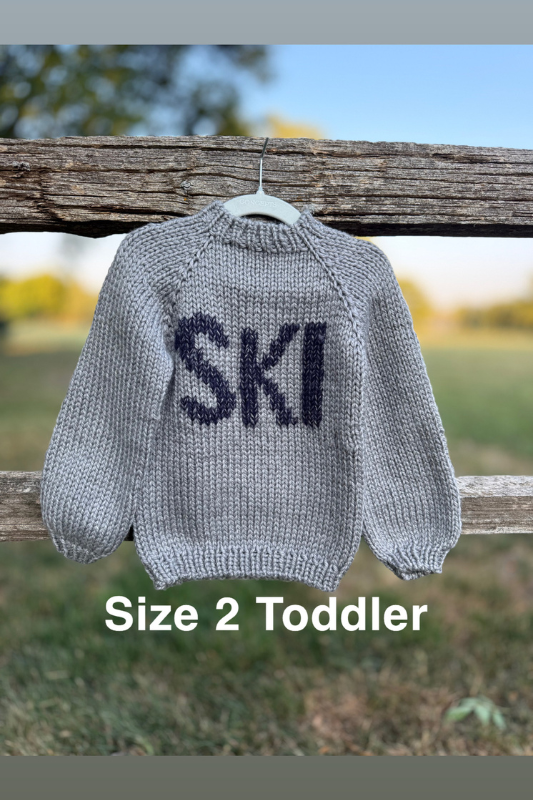Handmade Children's Ski Sweater (grey with navy)