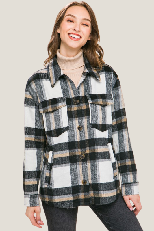 Plaid Button Up Shacket