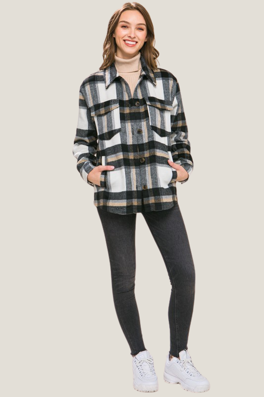 Plaid Button Up Shacket