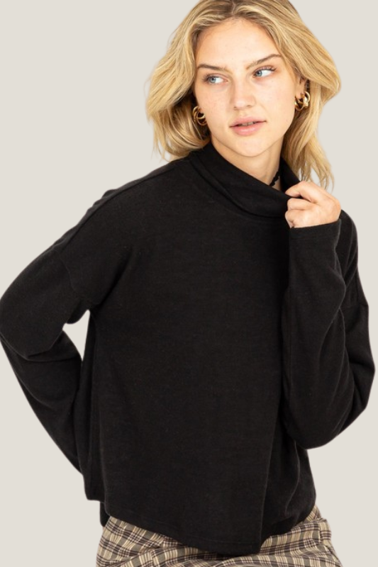 Softest Perfect Length Turtleneck (Black)