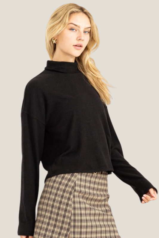 Softest Perfect Length Turtleneck (Black)
