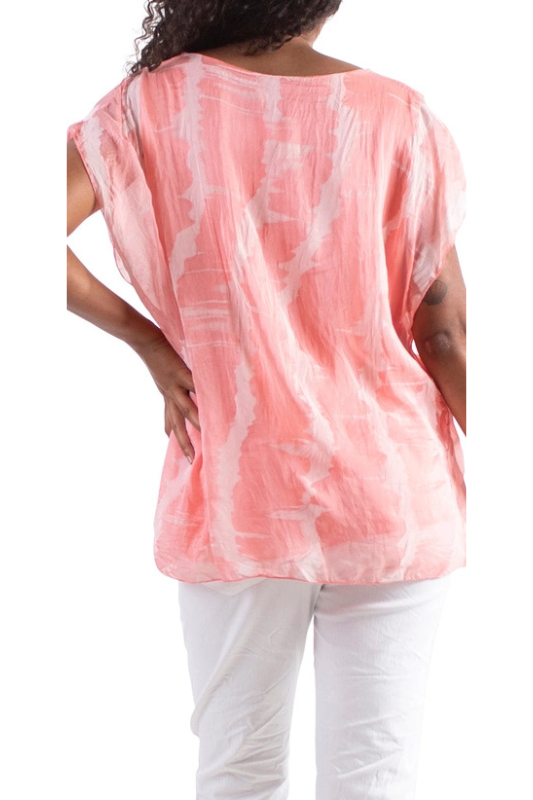 Flowing Summer Top- Coral