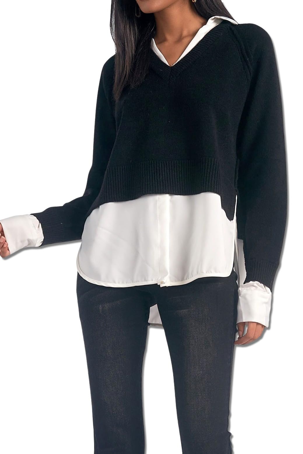 Amazon- ELAN Women's Long Sleeve Sweater Shirt