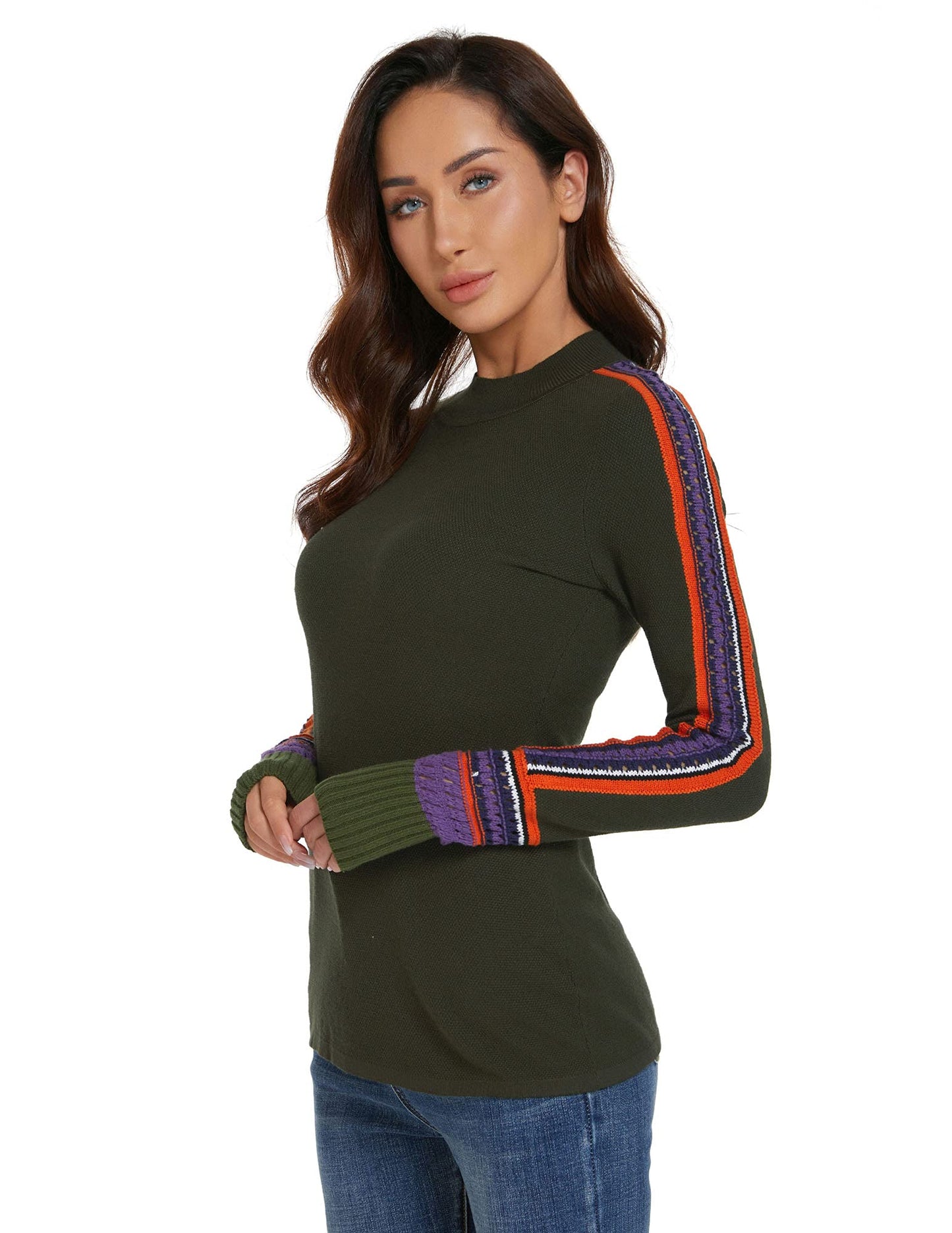 Amazon- Fair Isle Trim Long Sleeve Sweater (more colors)