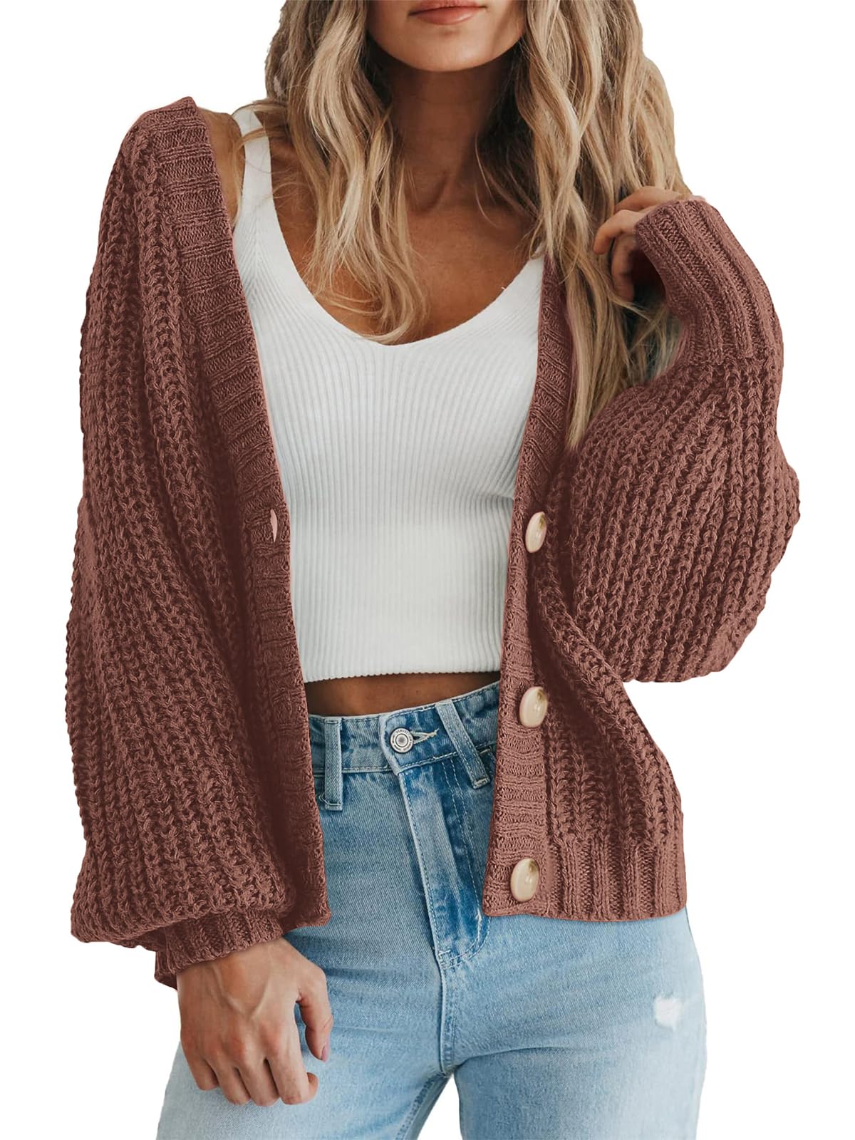 Amazon-Women's Chunky Knit Open Front Sweater (several colors)