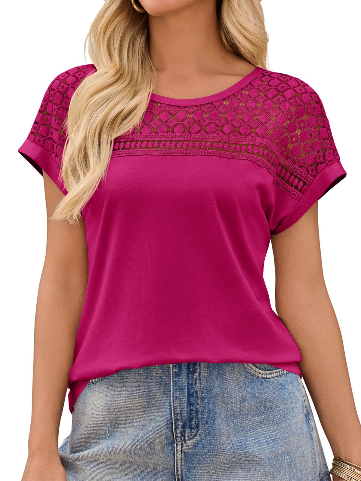 Amazon- Lace Crewneck Top (several colors)