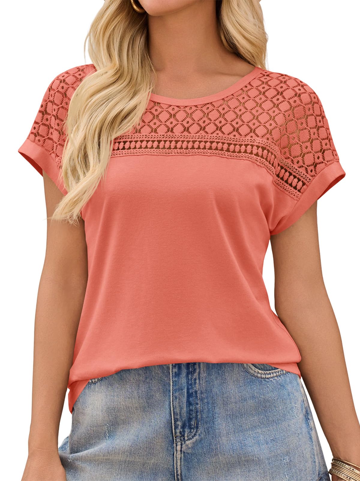Amazon- Lace Crewneck Top (several colors)
