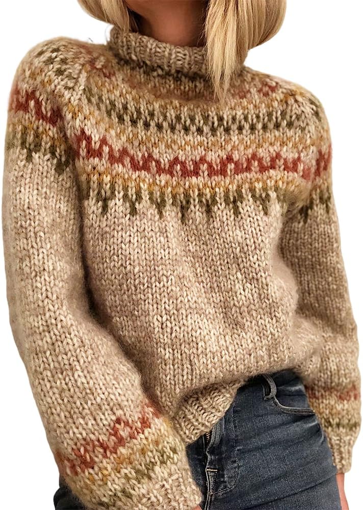 Amazon-Knitted Fair Isle Sweater (Several Colors)