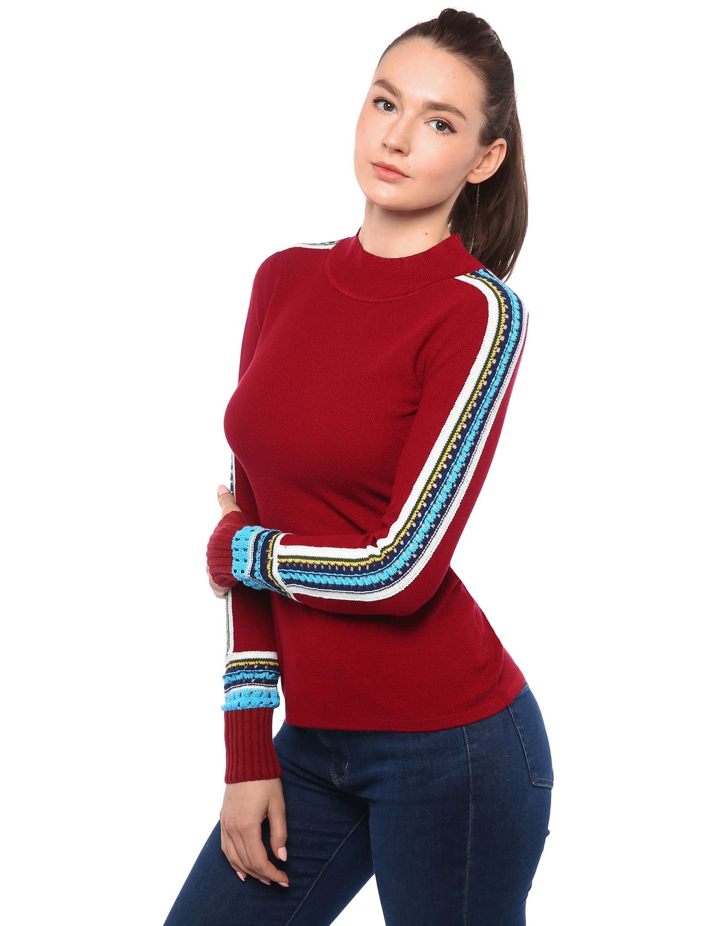 Amazon- Fair Isle Trim Long Sleeve Sweater (more colors)