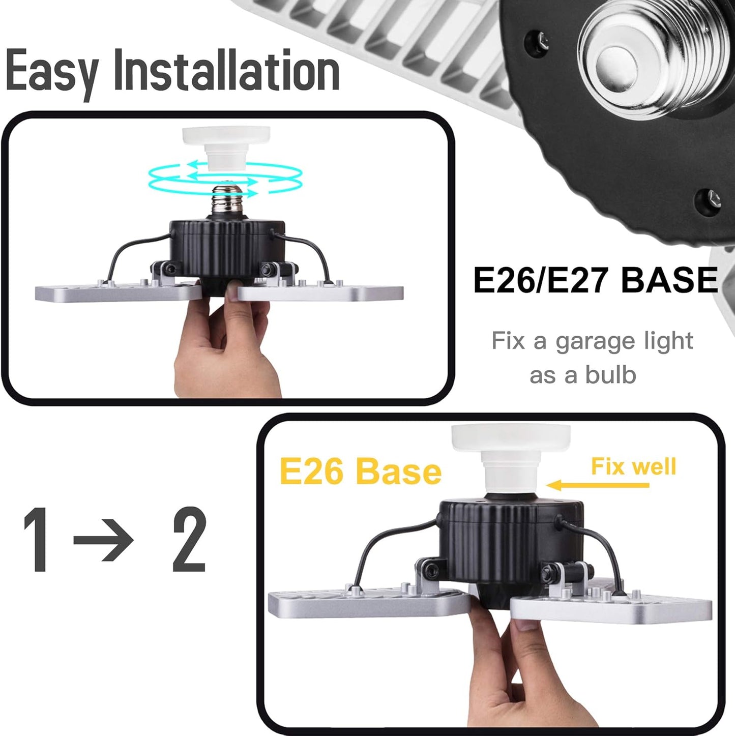 Amazon-2-Pack LED Garage Lights, 6500Lumens