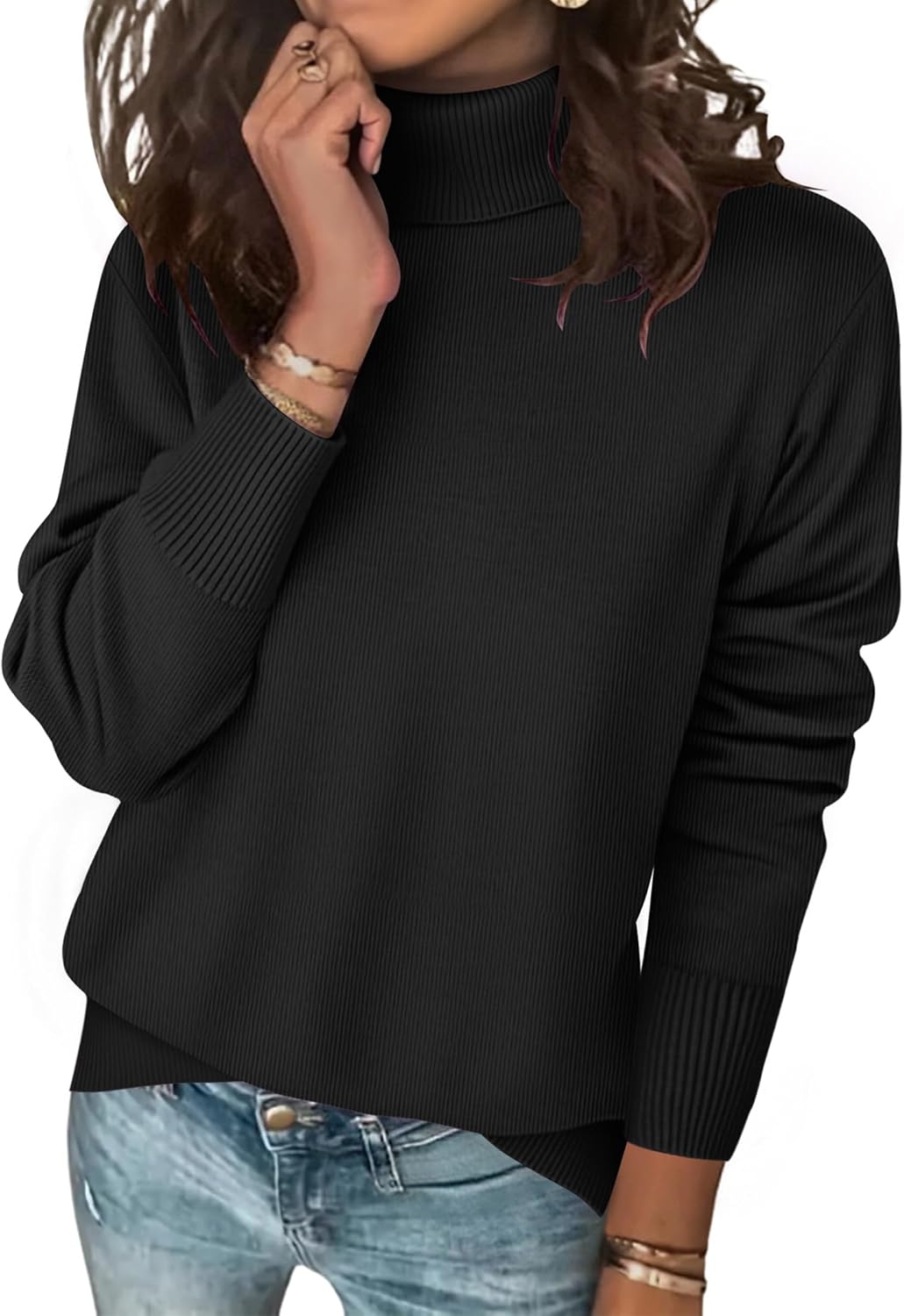 Amazon-Turtleneck Spilt Hem Sweater (Several Colors)