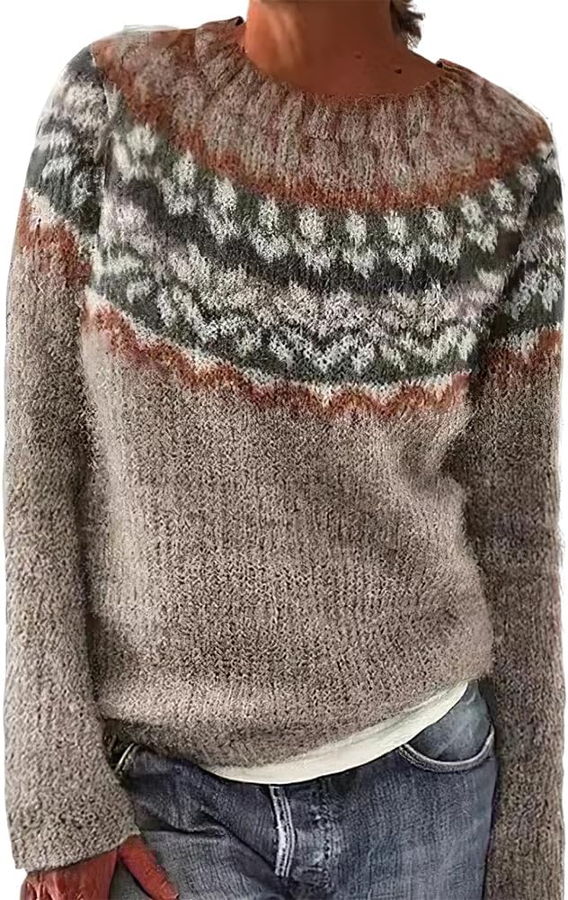 Amazon-Knitted Fair Isle Sweater (Several Colors)