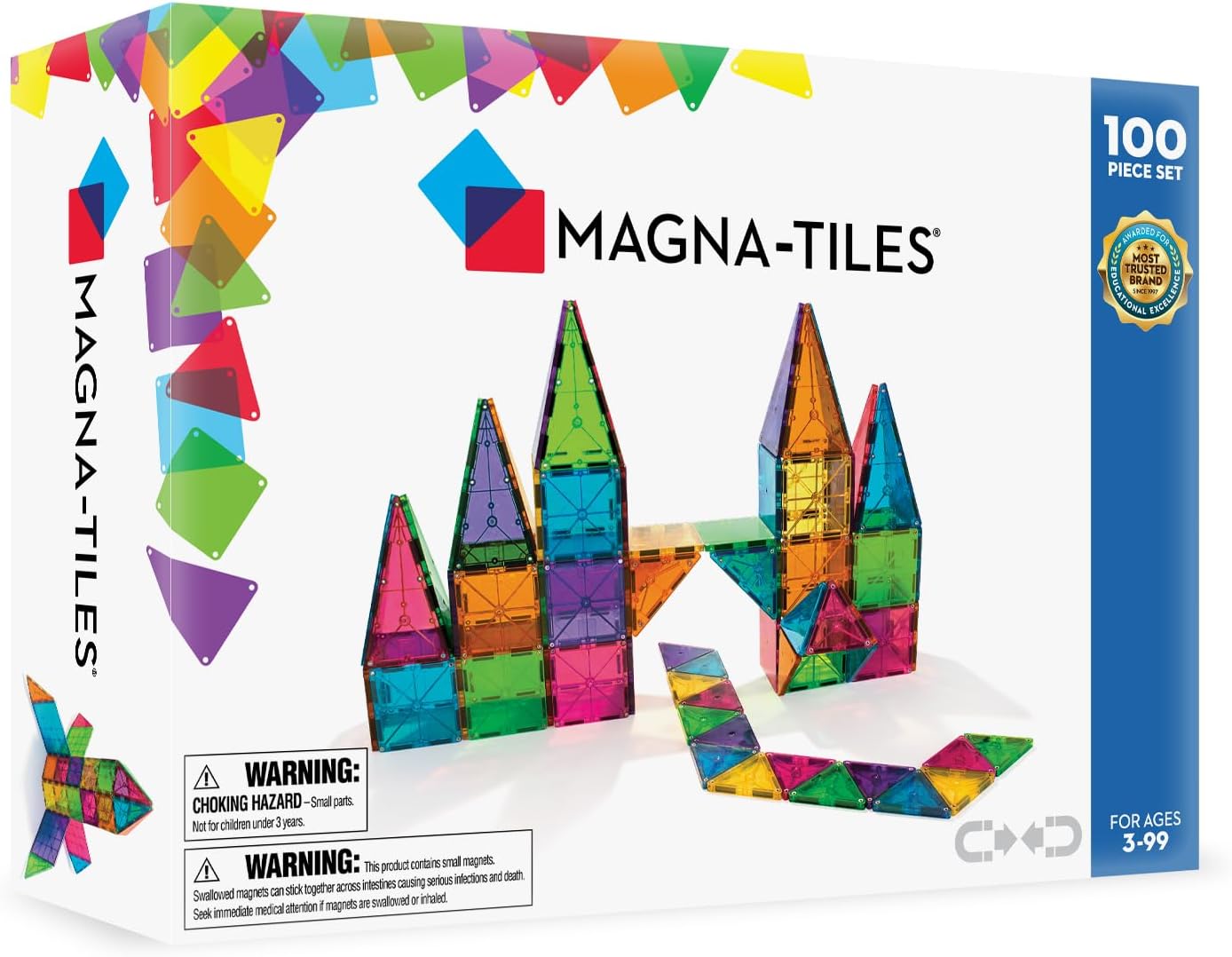 Amazon-MAGNA-TILES Classic 100-Piece Magnetic Construction Set