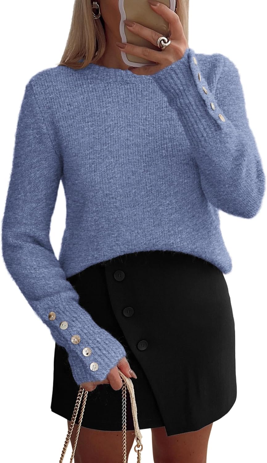 Amazon- Button Long Sleeve Sweater (Several Colors)