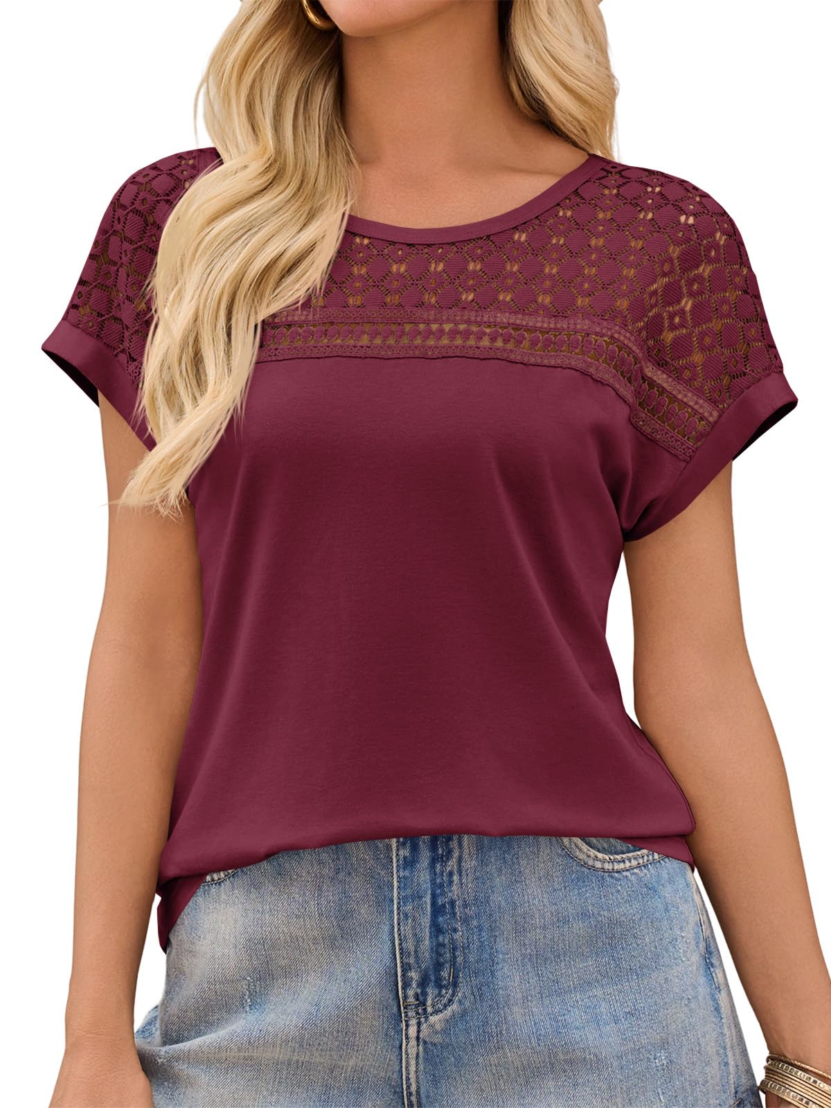 Amazon- Lace Crewneck Top (several colors)