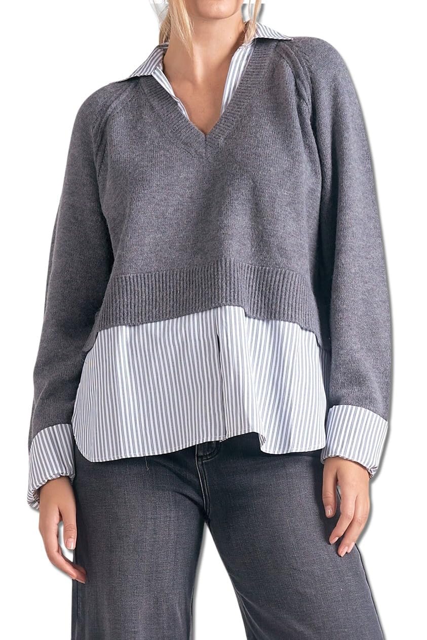 Amazon- ELAN Women's Long Sleeve Sweater Shirt