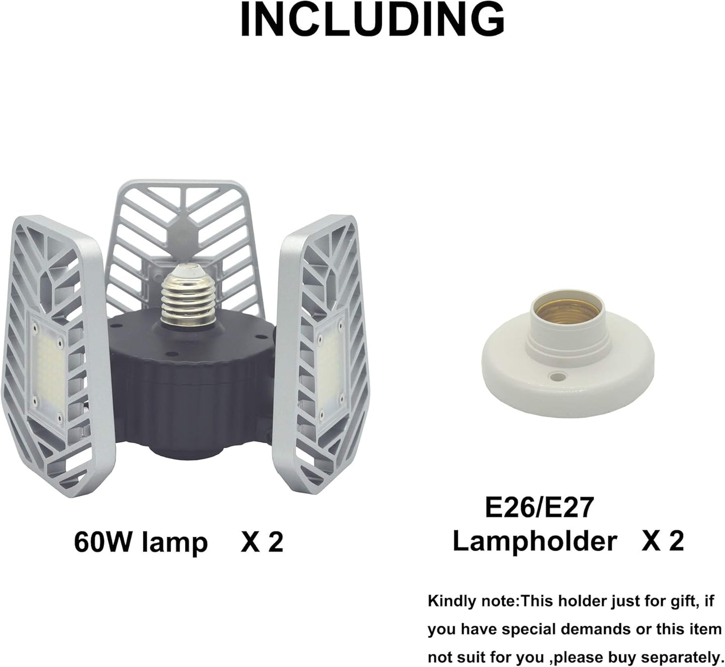Amazon-2-Pack LED Garage Lights, 6500Lumens
