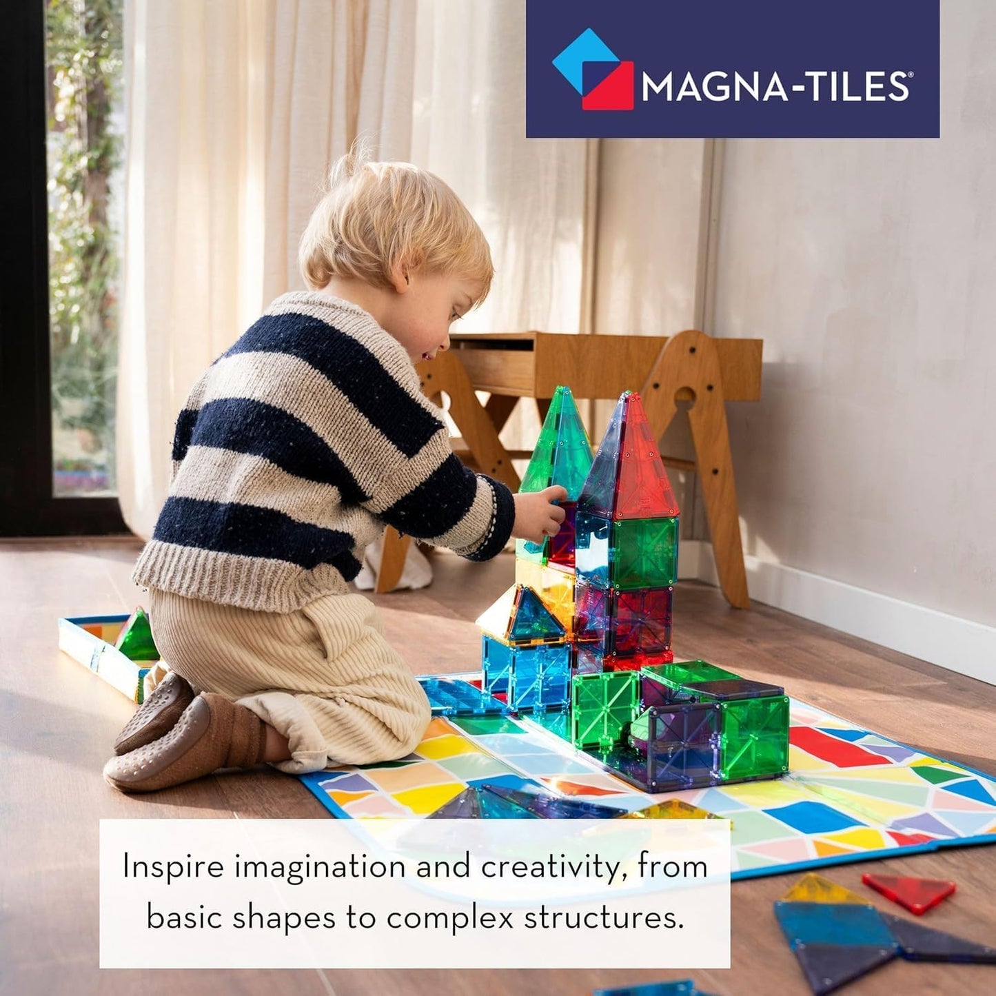 Amazon-MAGNA-TILES Classic 100-Piece Magnetic Construction Set