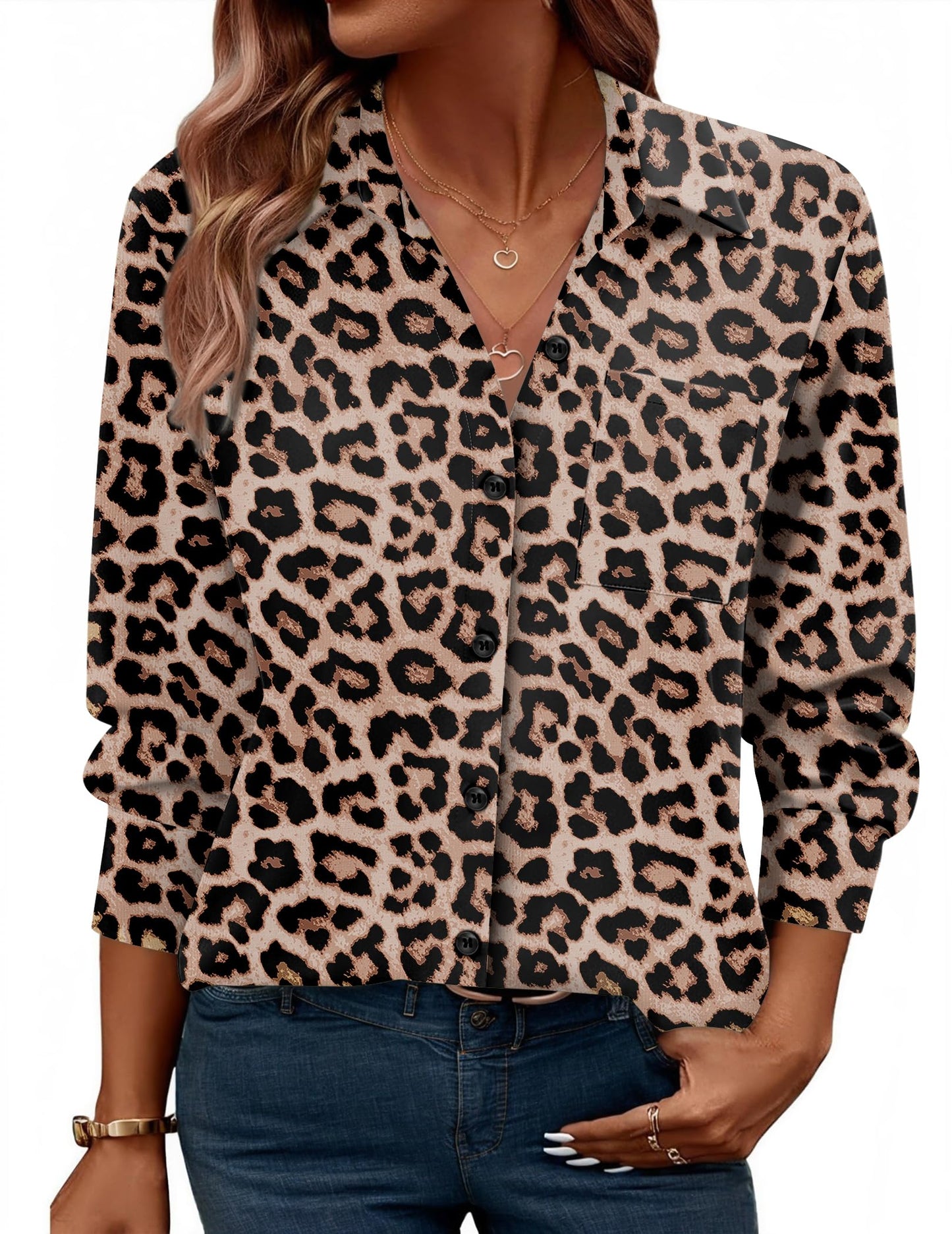Amazon- Button Down Shirt Long Sleeve Blouse (Several Colors)