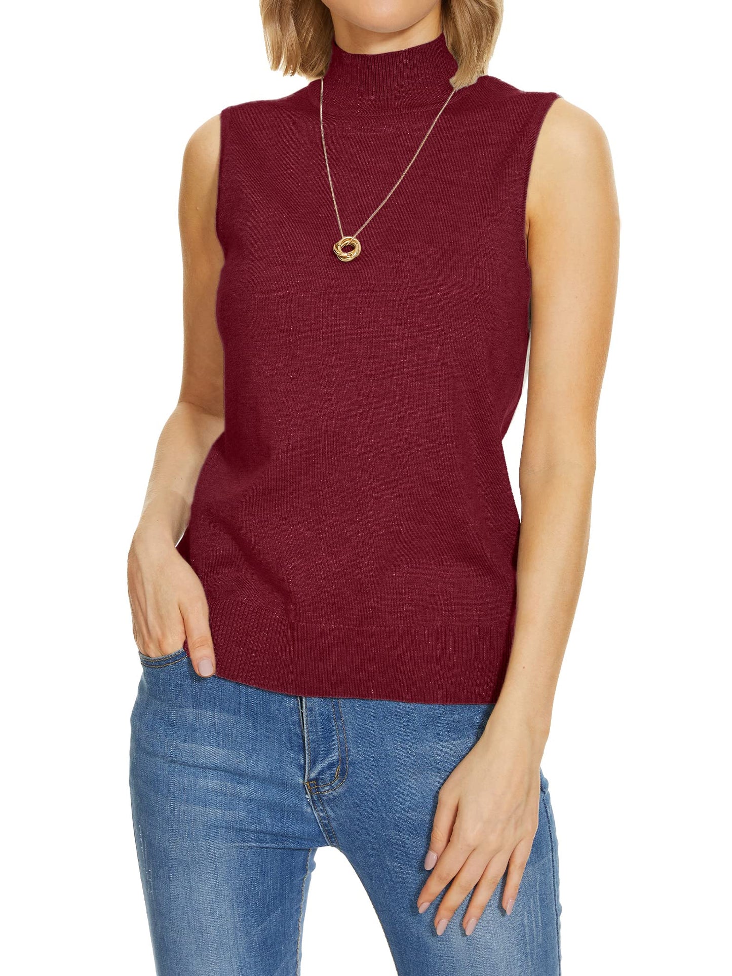Amazon-Sleeveless Knit Mock Neck (more colors)