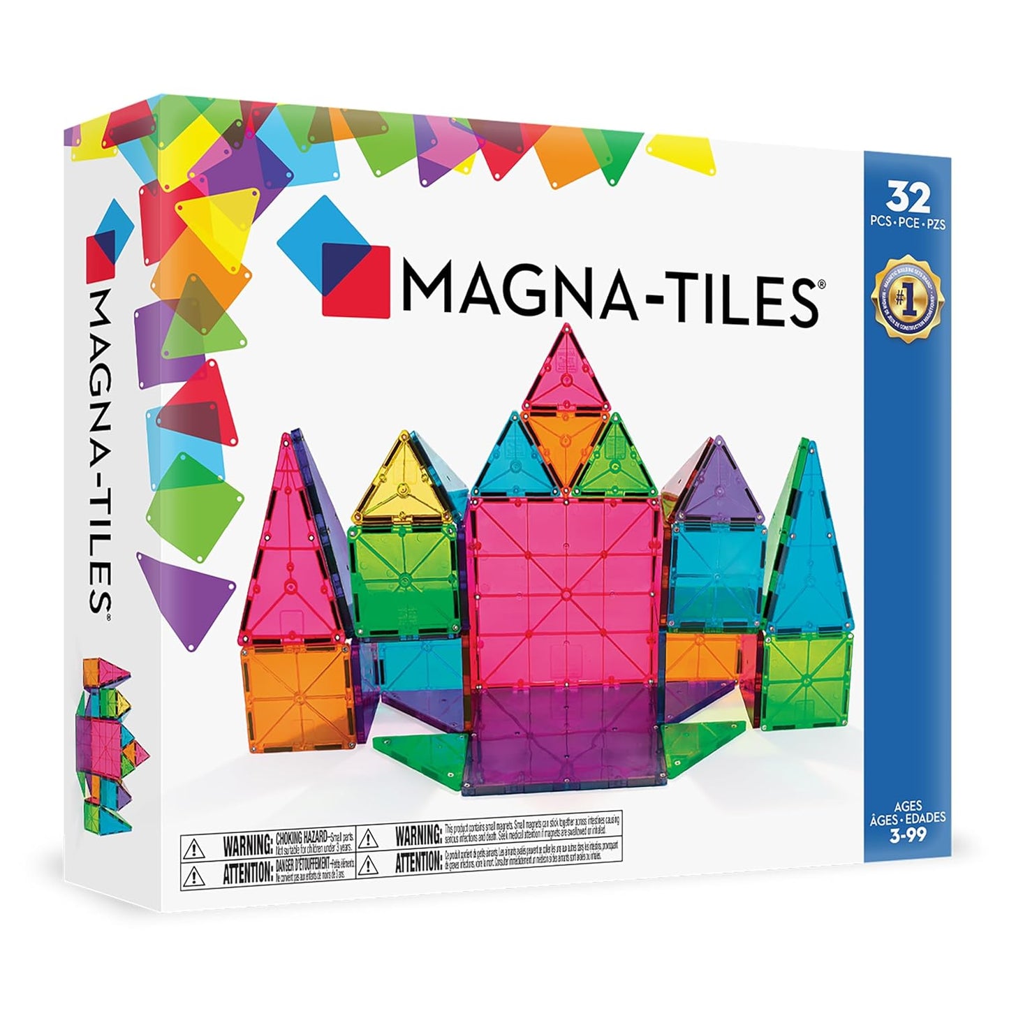 Amazon-MAGNA-TILES Classic 32-Piece Magnetic Construction Se