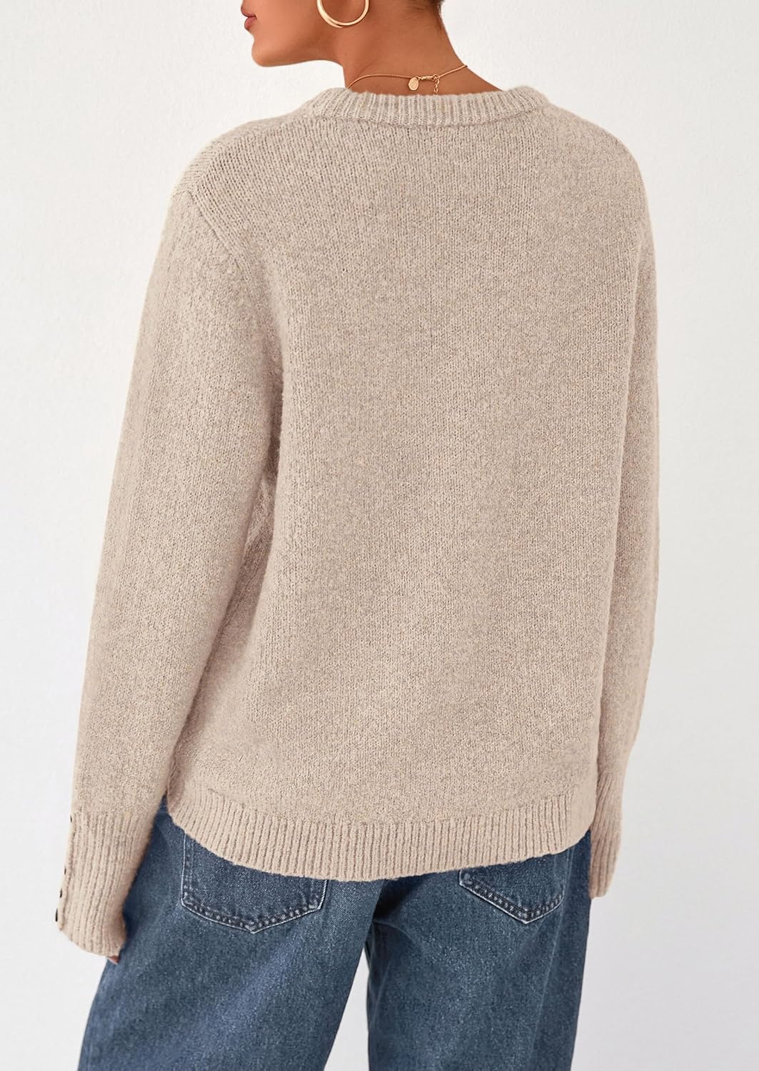 Amazon- Button Long Sleeve Sweater (Several Colors)