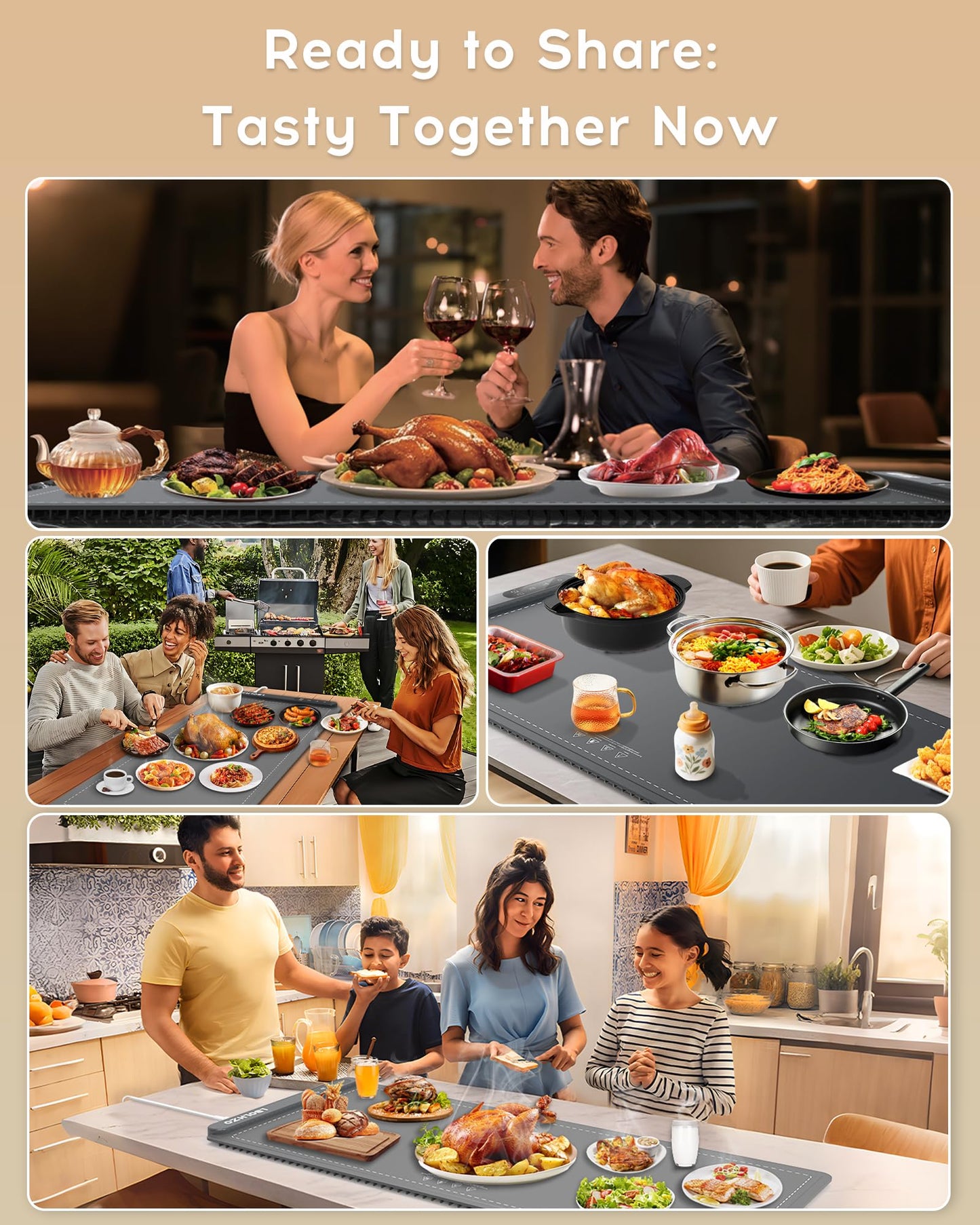 Amazon-Warming Mat For Food Extra Large 36"x16"