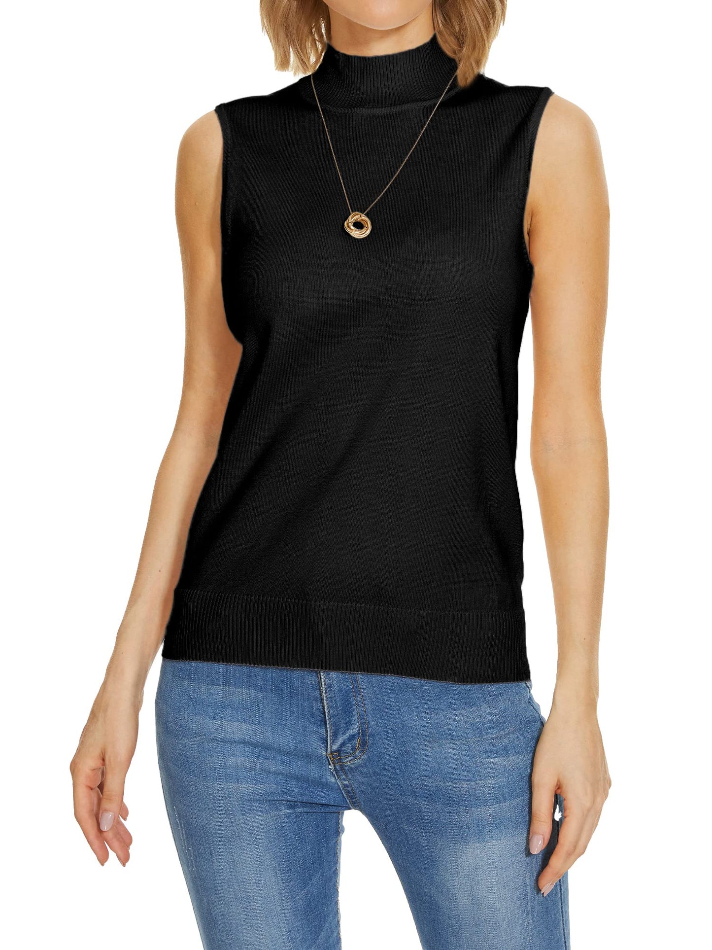 Amazon-Sleeveless Knit Mock Neck (more colors)