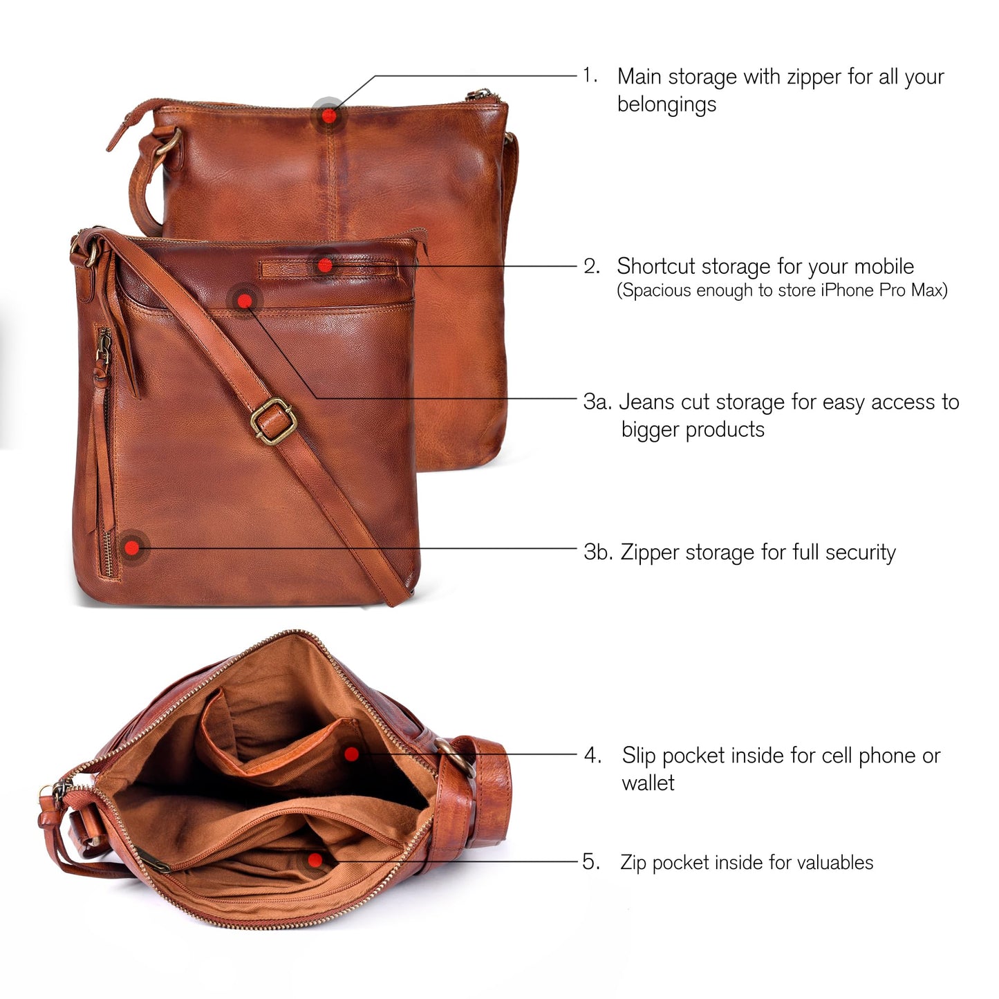 Amazon-Leather Crossbody Bag(Several Colors)