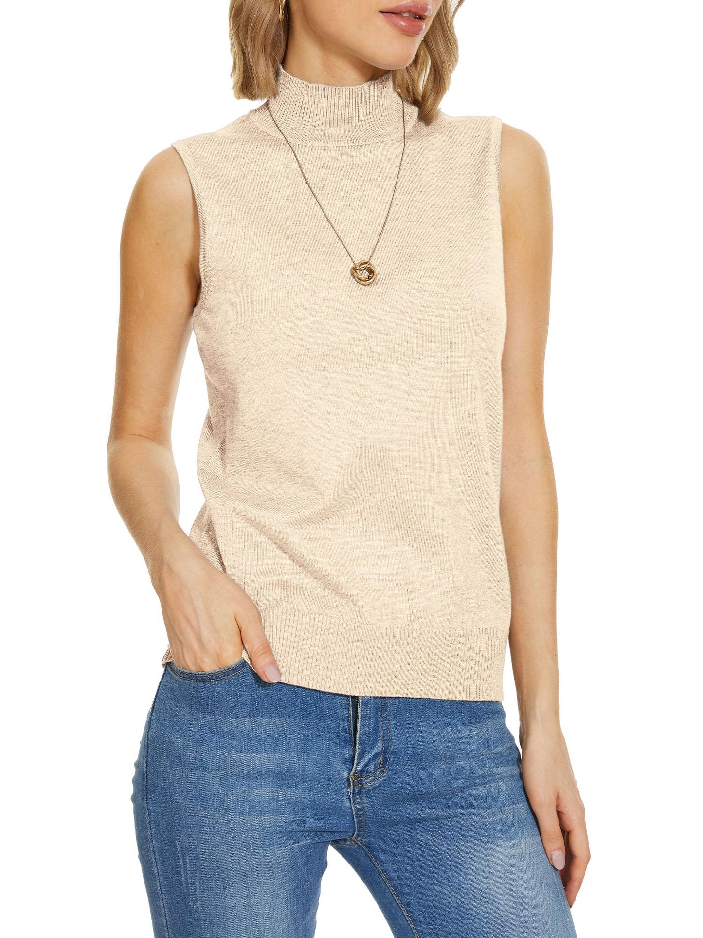 Amazon-Sleeveless Knit Mock Neck (more colors)