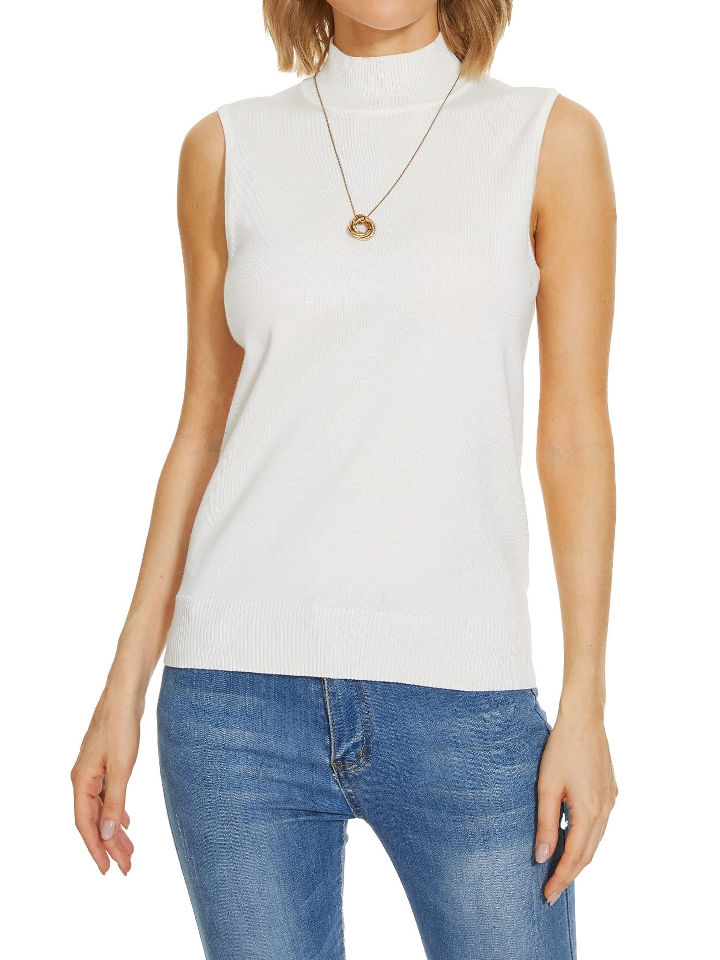 Amazon-Sleeveless Knit Mock Neck (more colors)