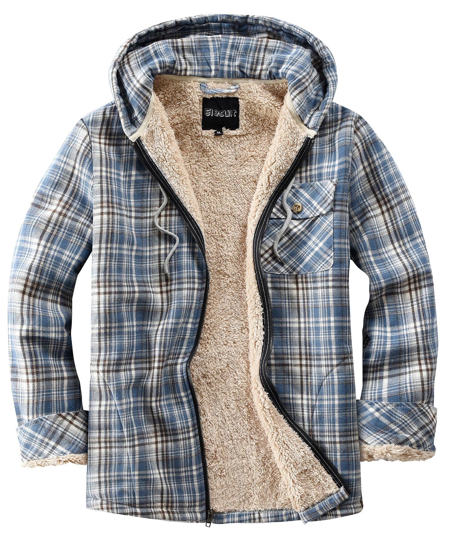 Amazon-Plaid Hooded Jackets Sherpa Lined Hoodies (more colors)