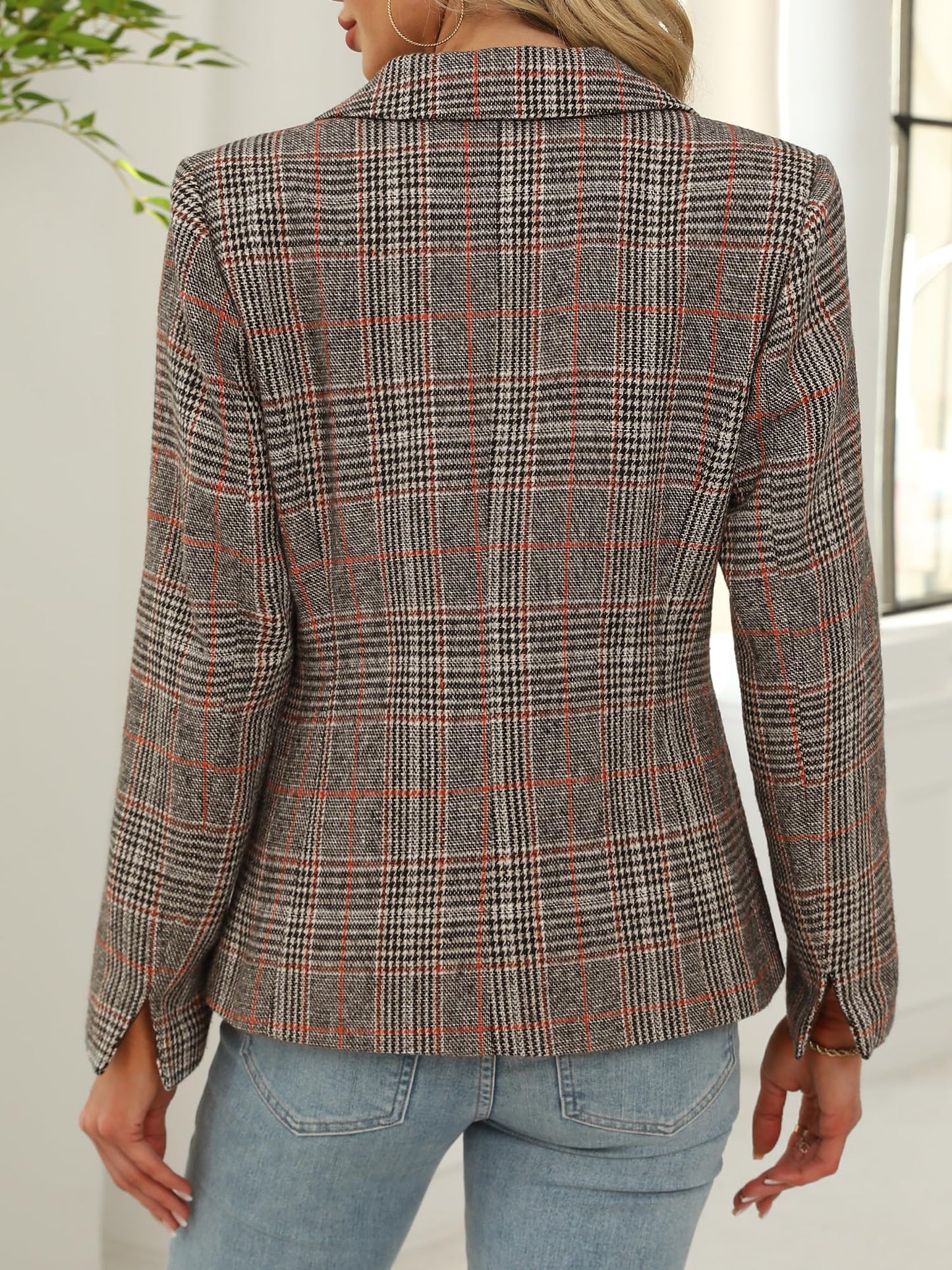 Amazon-Houndstooth Plaid Blazer (several colors)