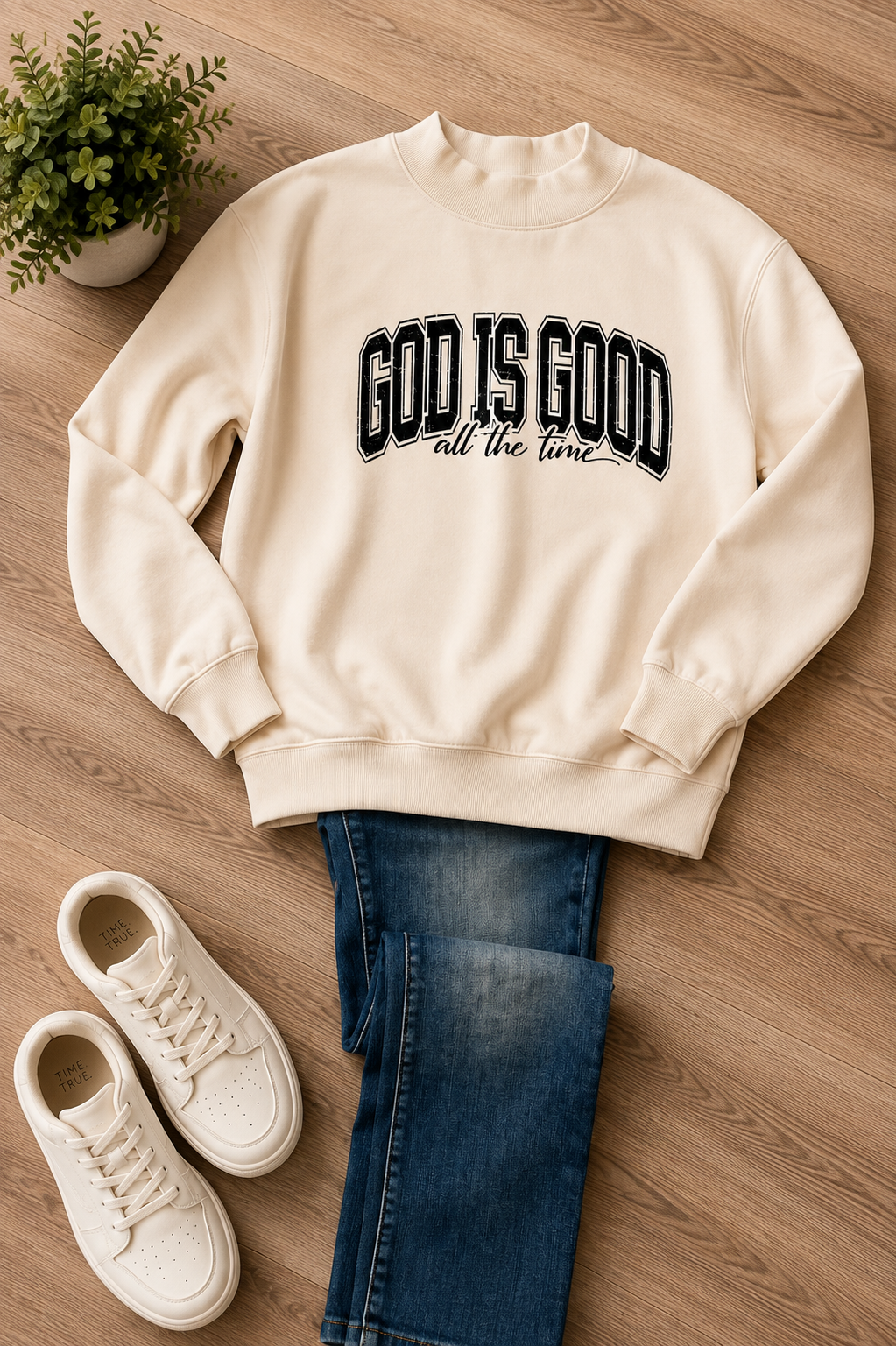 God Is Good Mock Neck Sweatshirt