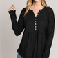 Ribbed Button Henley