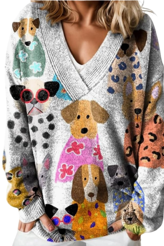 Amazon-Cute Graphic Sweater -Graphic15 (Several Different Patterns)
