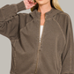 Mineral Wash Hoodie Sweatshirt (Brown)