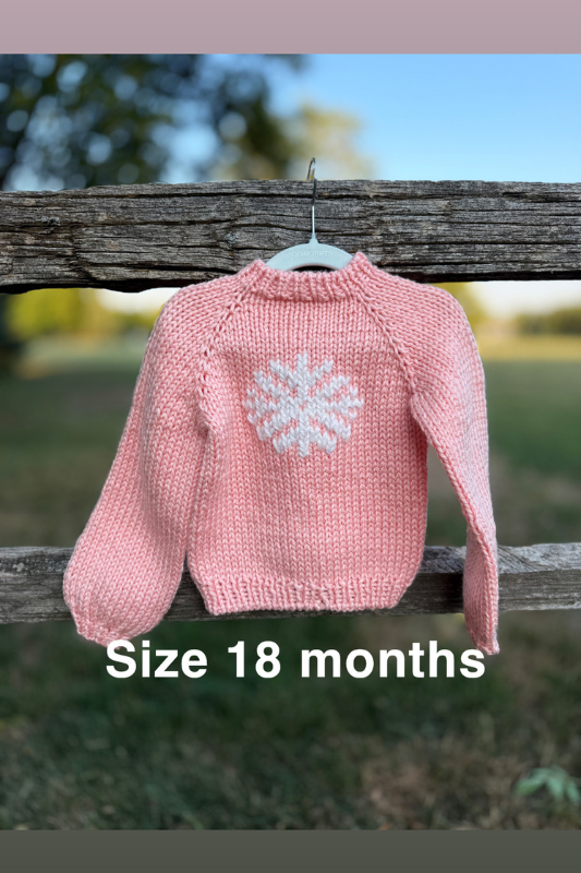 Handmade Children's Ski Sweater (snowflake pink)