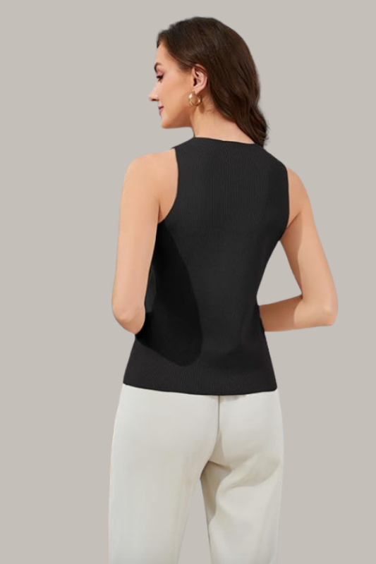Criss Cross Knit Halter Tank