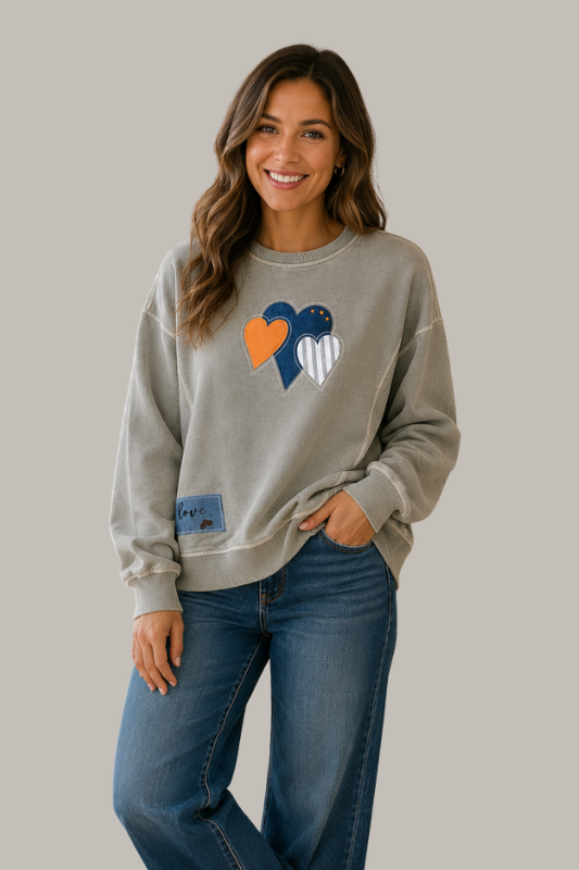Three Hearts Mineral Wash Sweatshirt