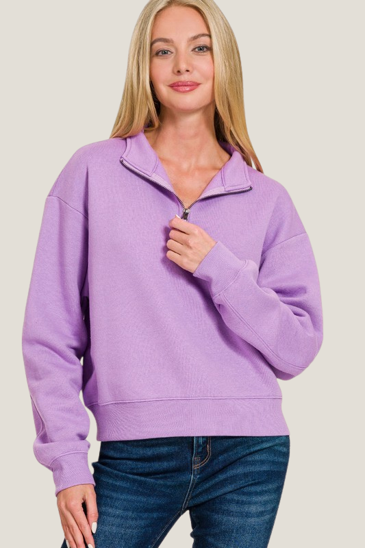 Closet Staple Quarter Zip (Lavender)