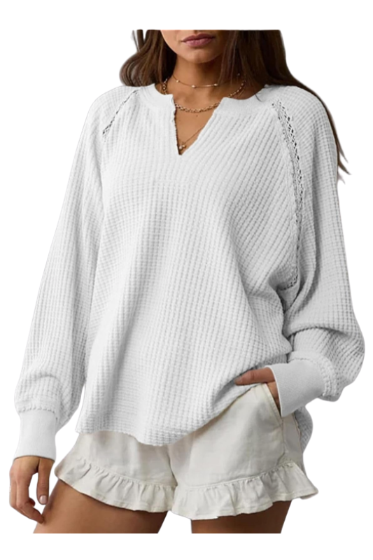 Amazon- Waffle knit Loose Fitted Top