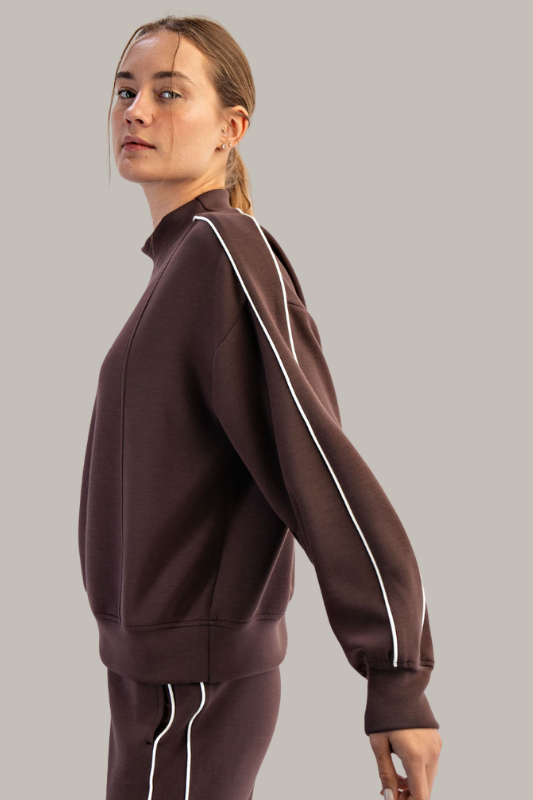 Piper Piping Mock Neck Sweatshirt