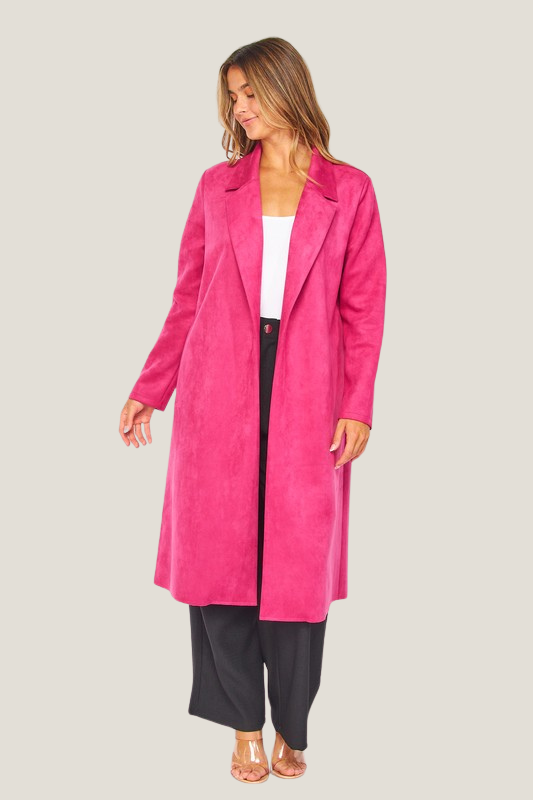 Favorite Faux Suede Jacket (Hot Pink)