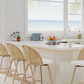 Amazon-TYBOATLE 26'' BarStools Set of 2 w/Rattan Backrest, Swivel Counter Height Bar stools w/Metal Legs, Modern Mid-Century Boho Bar stools with Faux Leather for Kitchen Island, Dining Room, White
