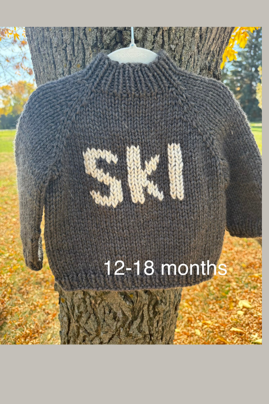 Handmade Children's Ski Sweater (dark grey)