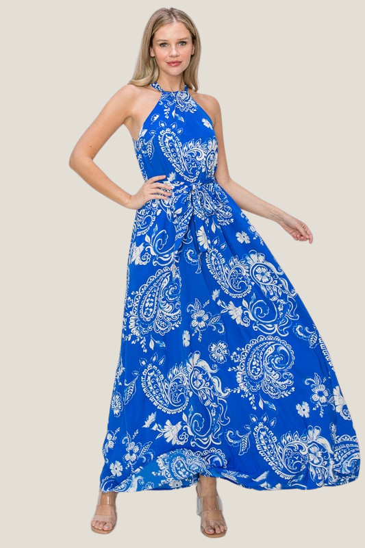 Paisley Print Maxi Dress