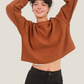 Cute Layering Crop Sweater (Rust)