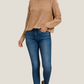 Seam Detail Crop Sweater (Deep Camel)