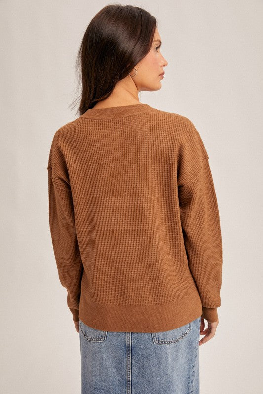 Waffle Henley Sweater